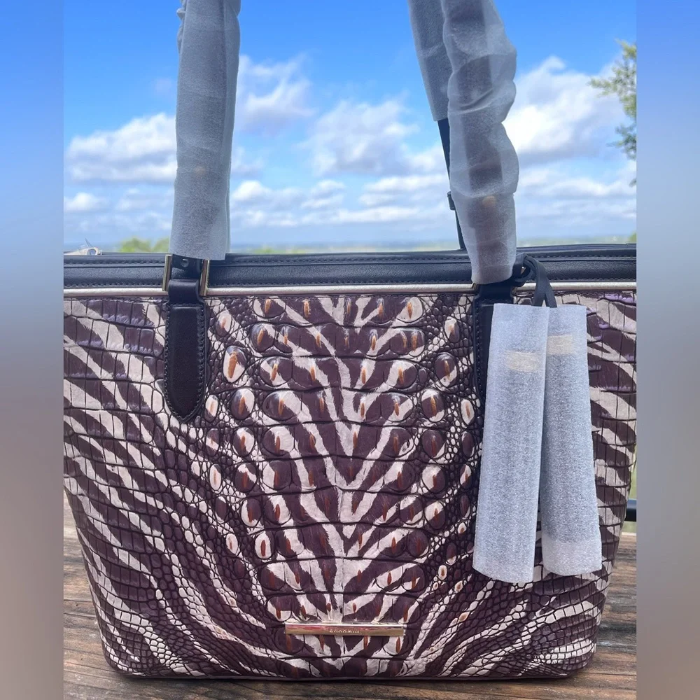 NWT Brahmin COFFEE BENGAL Medium Asher Tote